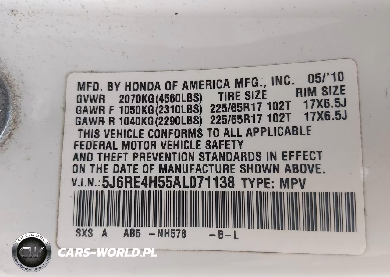 2010 Honda Cr-V Ex VIN:5J6RE4H55AL071138 - 9