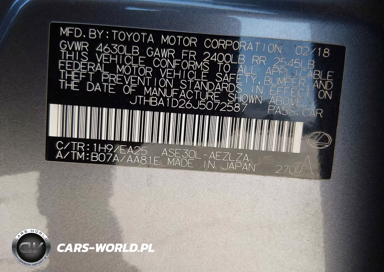 2018 Lexus Is 300 VIN:JTHBA1D26J5072587 - 9