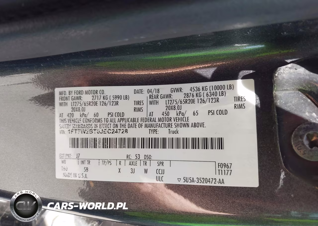 2018 Ford F-250 Lariat VIN:1FT7W2BT0JEC24728 - 9