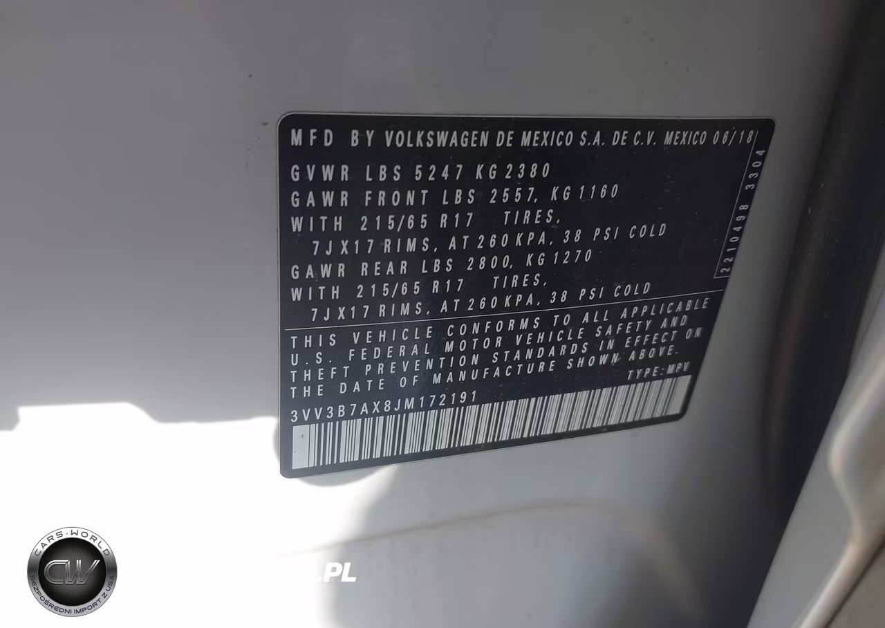 2018 Volkswagen Tiguan 2.0T Se-2.0T Sel VIN:3VV3B7AX8JM172191 - 9