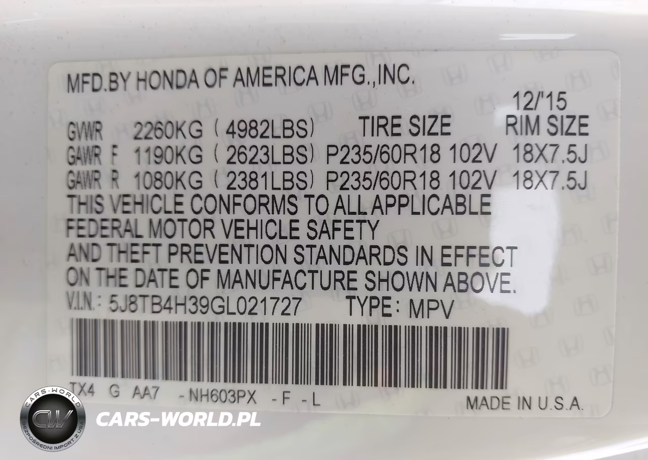 2016 Acura Rdx Acurawatch Plus Package VIN:5J8TB4H39GL021727 - 9