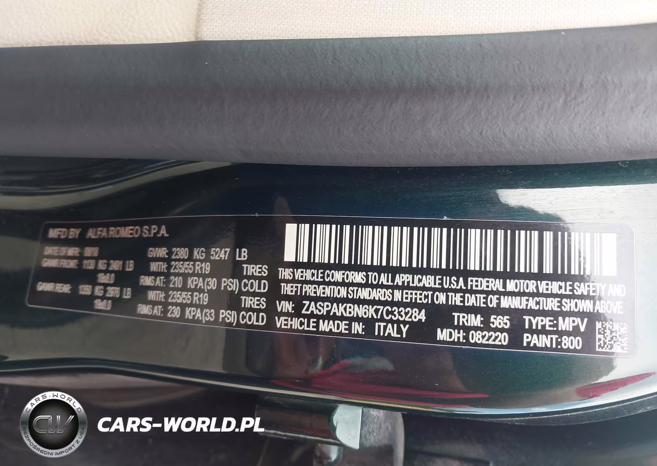 2019 Alfa Romeo Stelvio Ti Lusso Awd VIN:ZASPAKBN6K7C33284 - 9