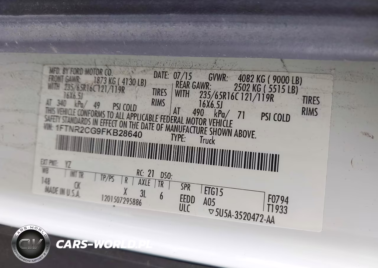 2015 Ford Transit-250 VIN:1FTNR2CG9FKB28640 - 9