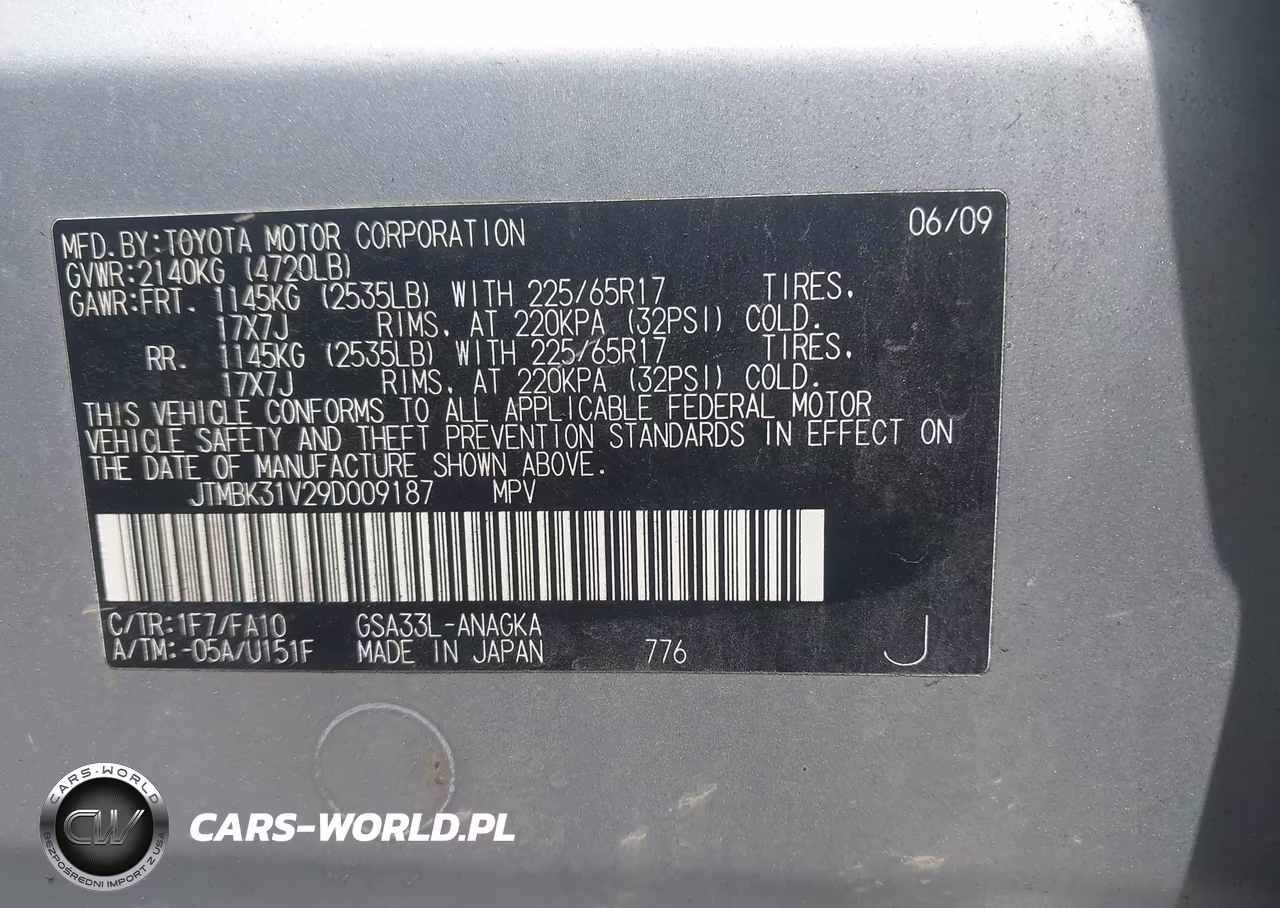2009 Toyota Rav4 Limited V6 VIN:JTMBK31V29D009187 - 9