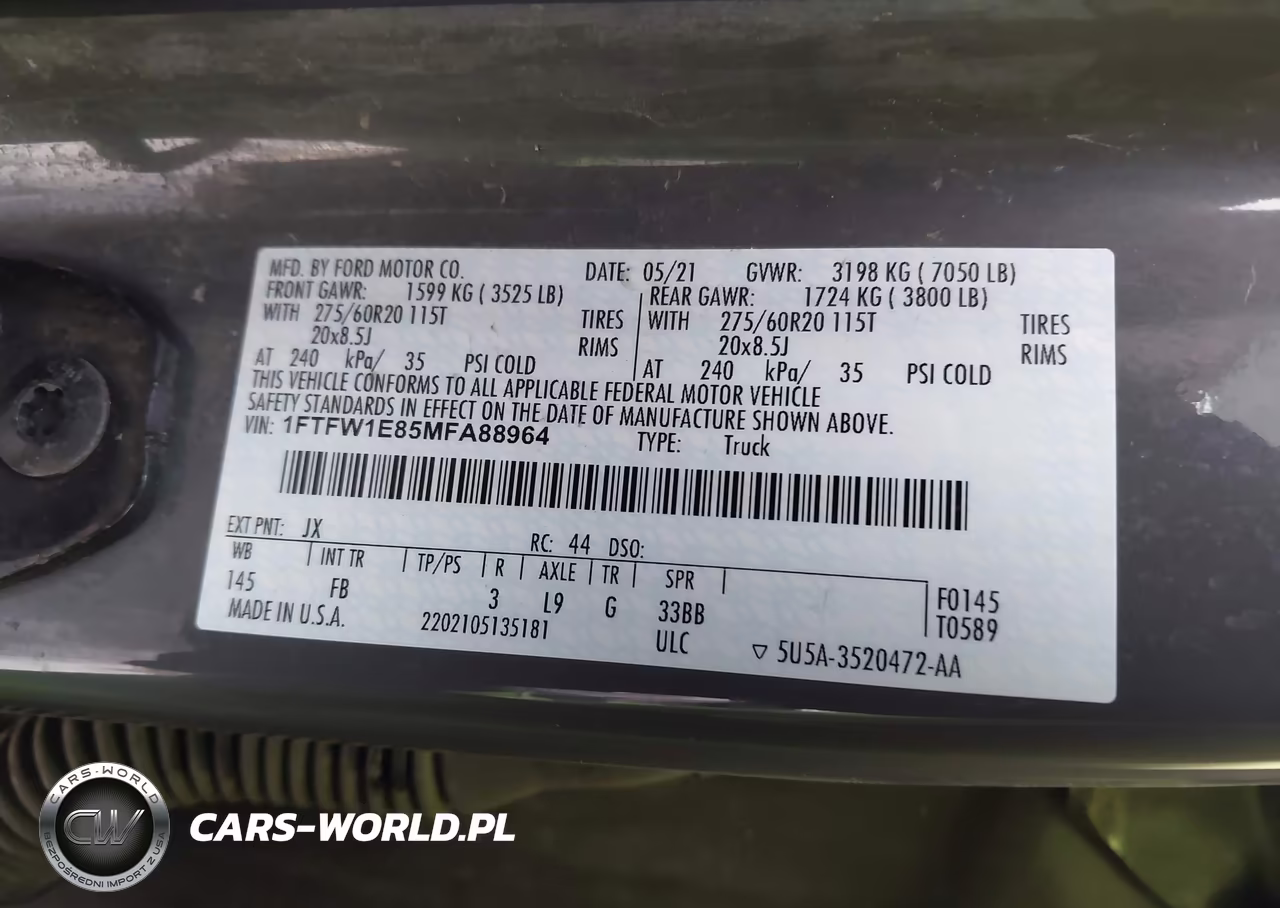 2021 Ford F-150 Xlt VIN:1FTFW1E85MFA88964 - 9