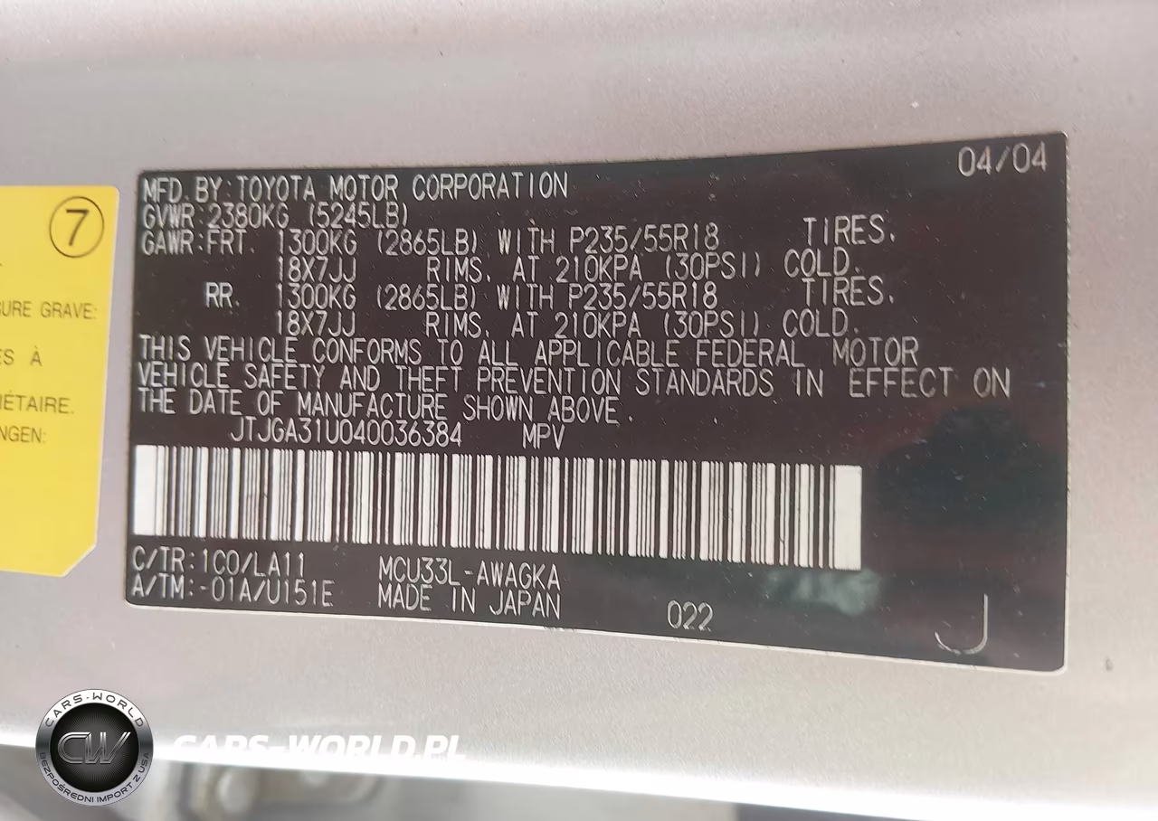 2004 Lexus Rx 330 VIN:JTJGA31U040036384 - 9