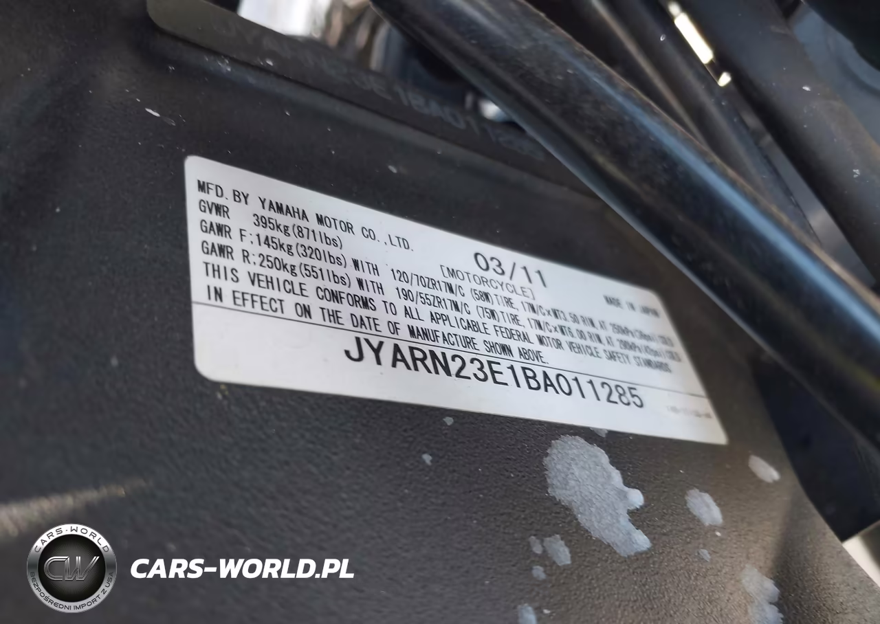 2011 Yamaha Yzfr1 VIN:JYARN23E1BA011285 - 10