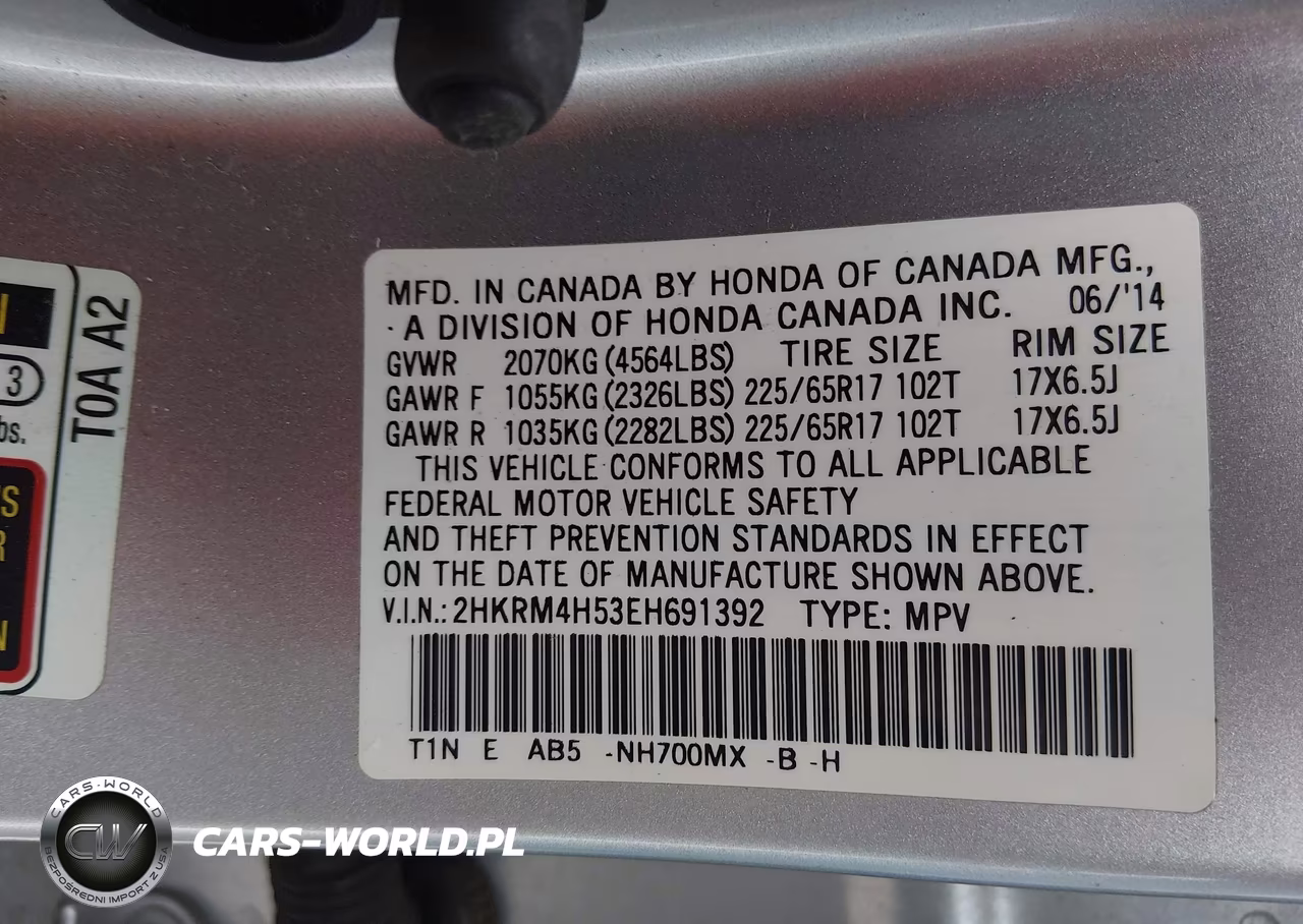 2014 Honda Cr-V Ex VIN:2HKRM4H53EH691392 - 9