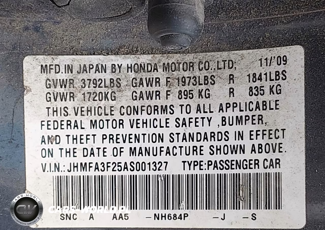 2010 Honda Civic Hybrid VIN:JHMFA3F25AS001327 - 9