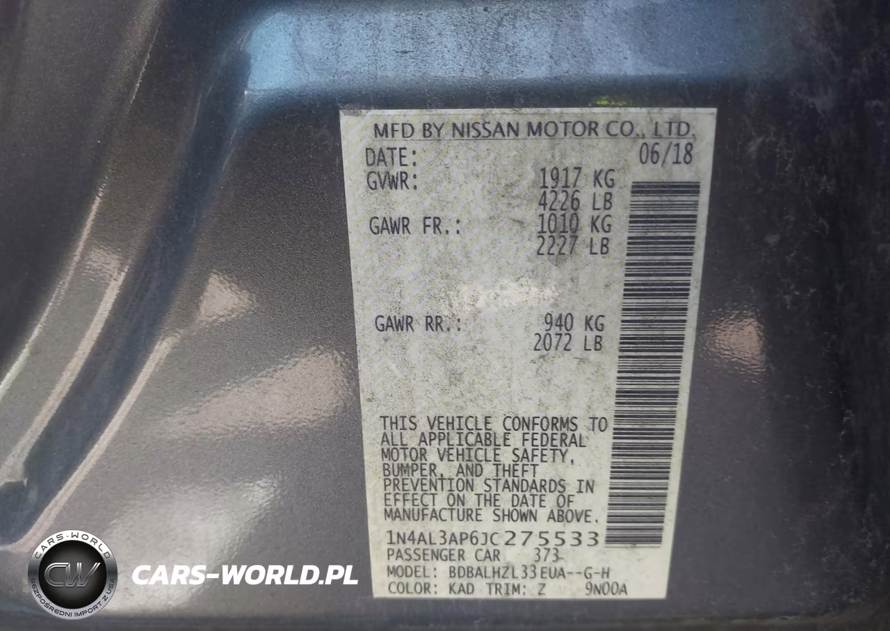 2018 Nissan Altima 2.5 Sr VIN:1N4AL3AP6JC275533 - 9