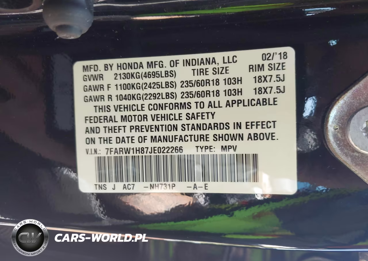 2018 Honda Cr-V Ex-L-Ex-L Navi VIN:7FARW1H87JE022266 - 9