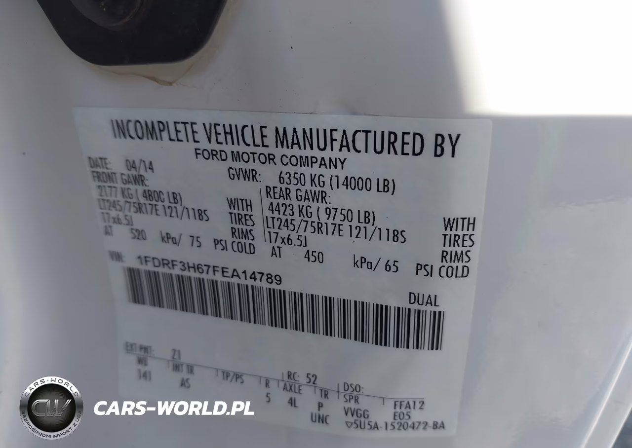 2015 Ford F-350 Chassis Xl VIN:1FDRF3H67FEA14789 - 9