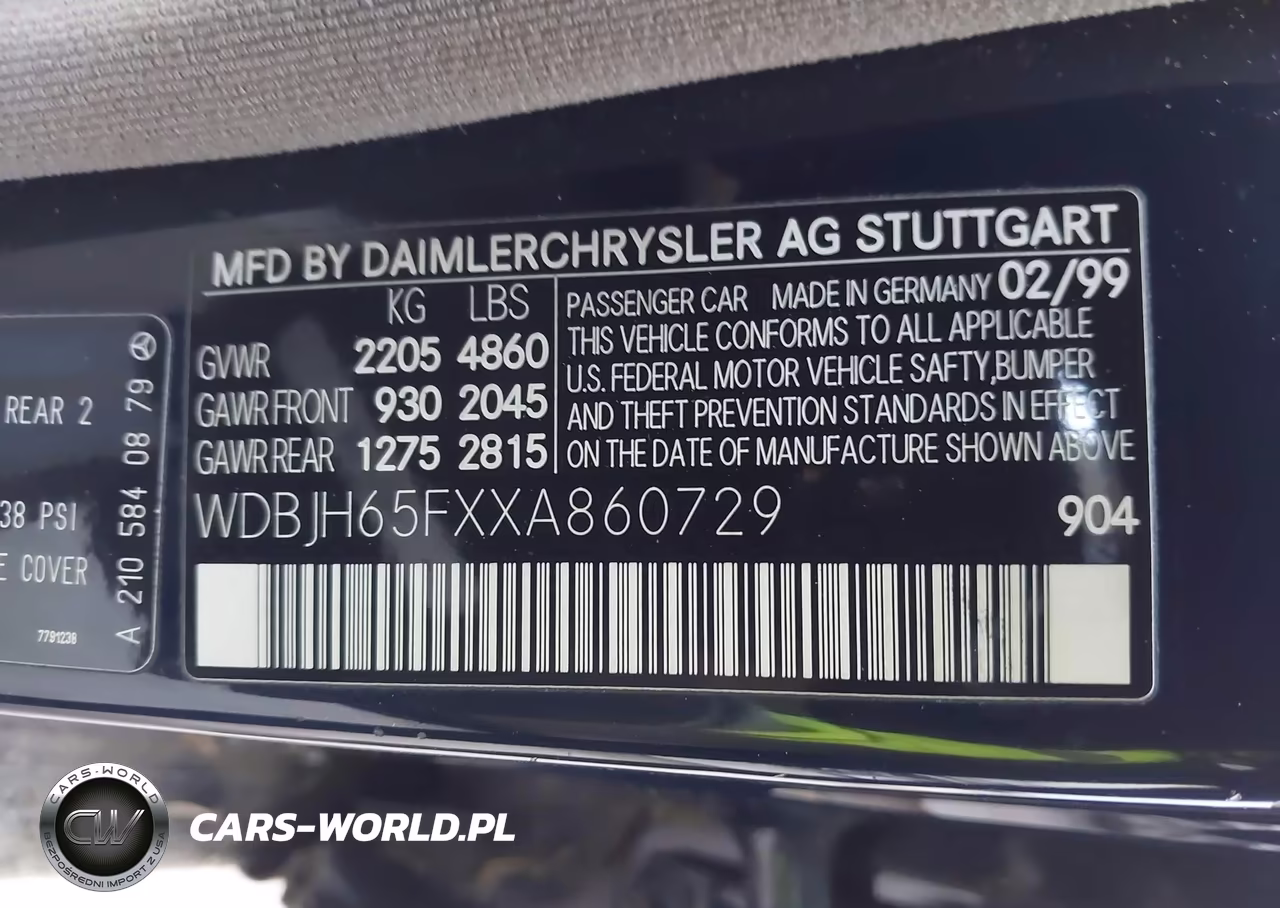 1999 Mercedes-Benz E 320 VIN:WDBJH65FXXA860729 - 9