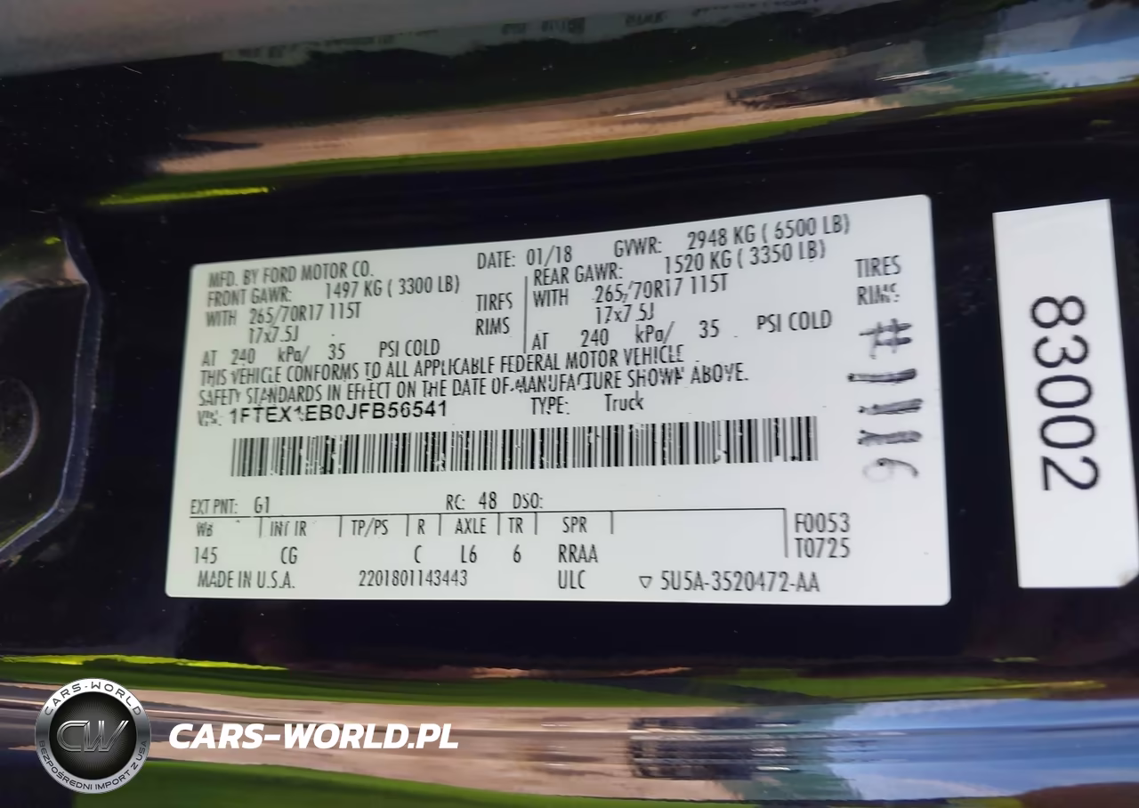 2018 Ford F-150 Xl VIN:1FTEX1EB0JFB56541 - 9