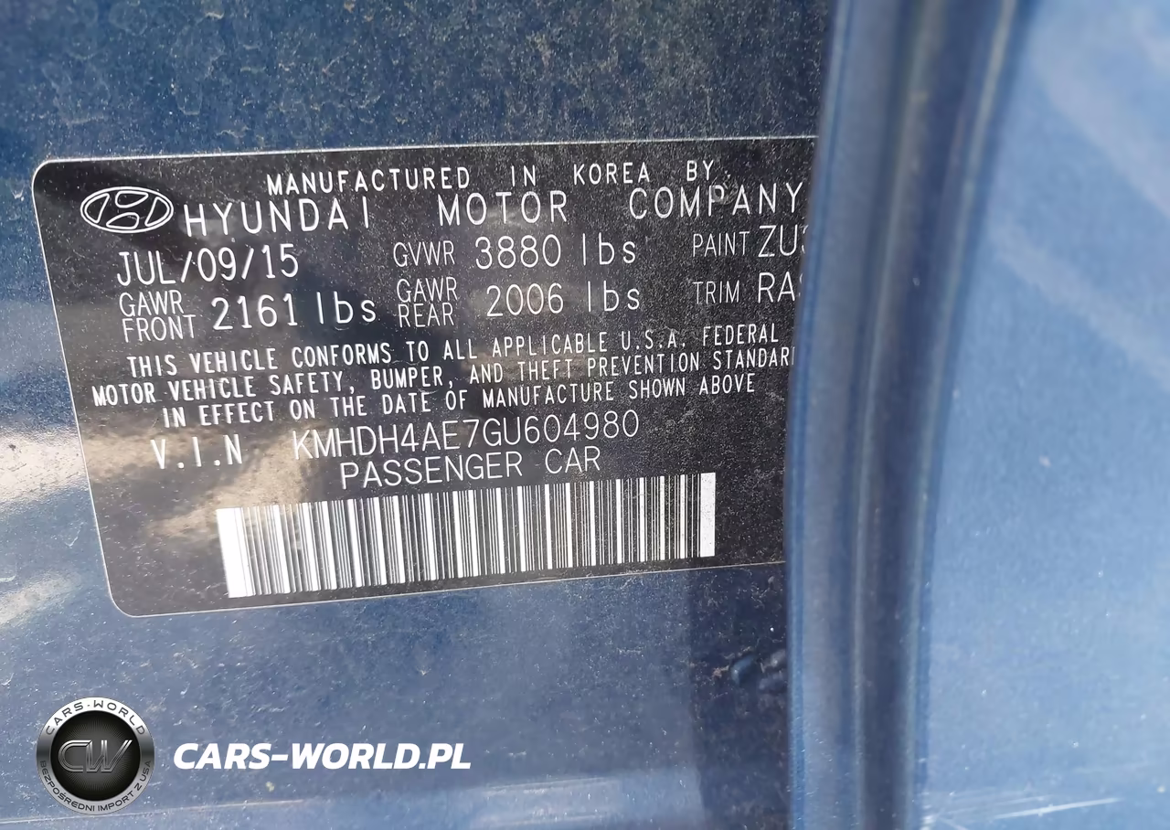 2016 Hyundai Elantra Se VIN:KMHDH4AE7GU604980 - 9
