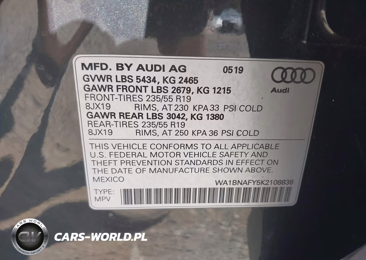 2019 Audi Q5 45 Premium VIN:WA1BNAFY5K2108838 - 9