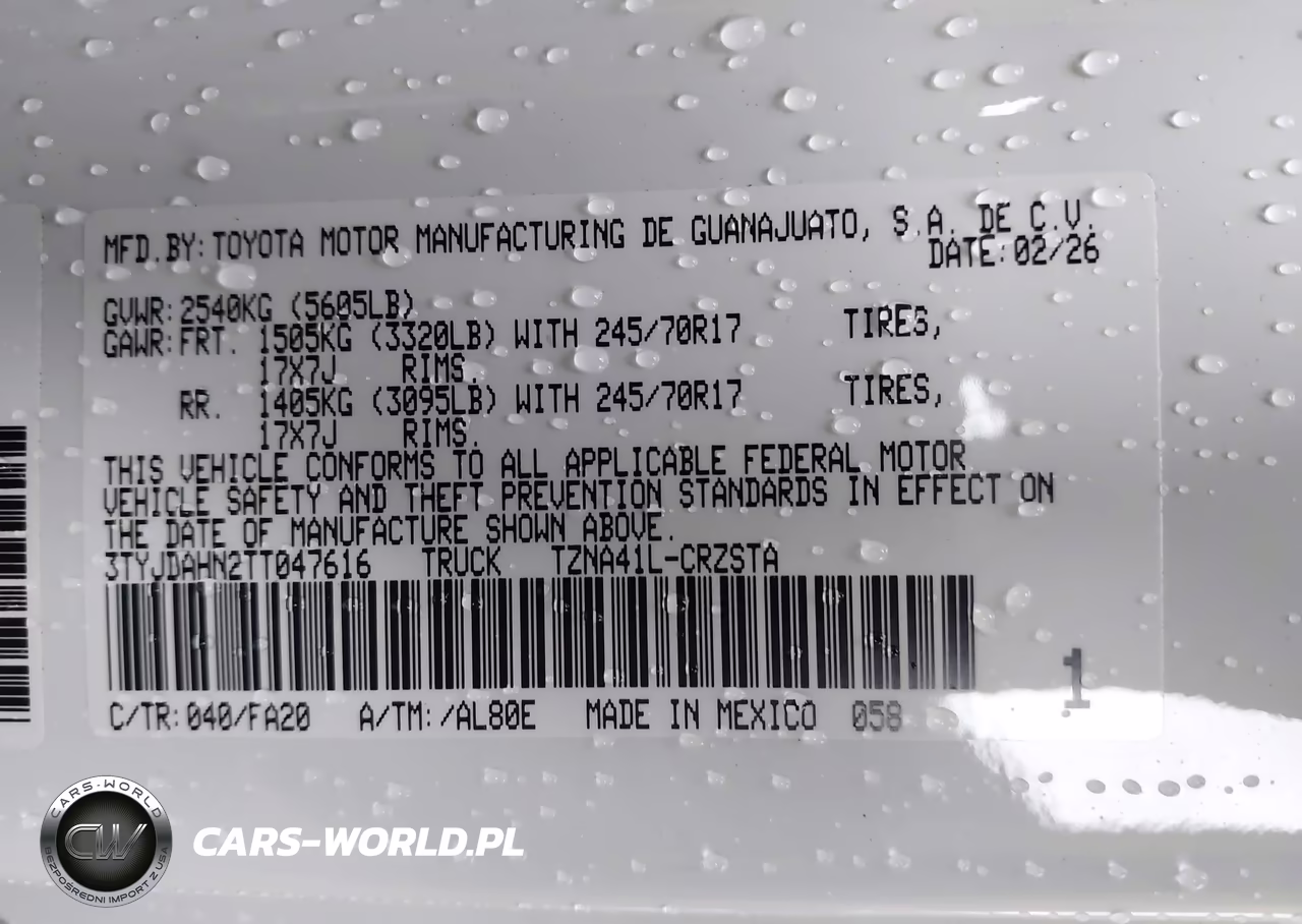2026 Toyota Tacoma Sr VIN:3TYJDAHN2TT047616 - 9