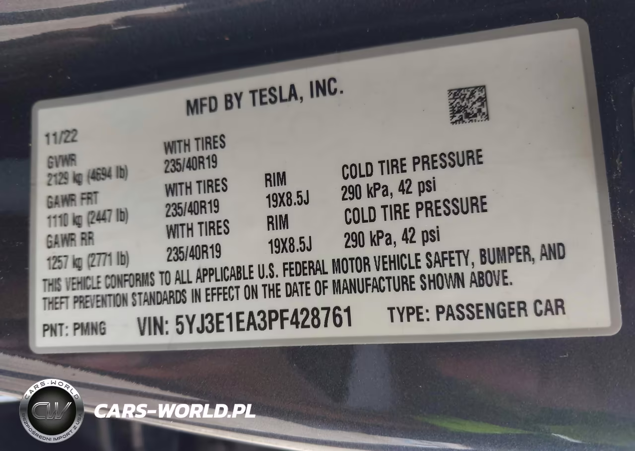 2023 Tesla Model 3 Rear-Wheel Drive VIN:5YJ3E1EA3PF428761 - 9