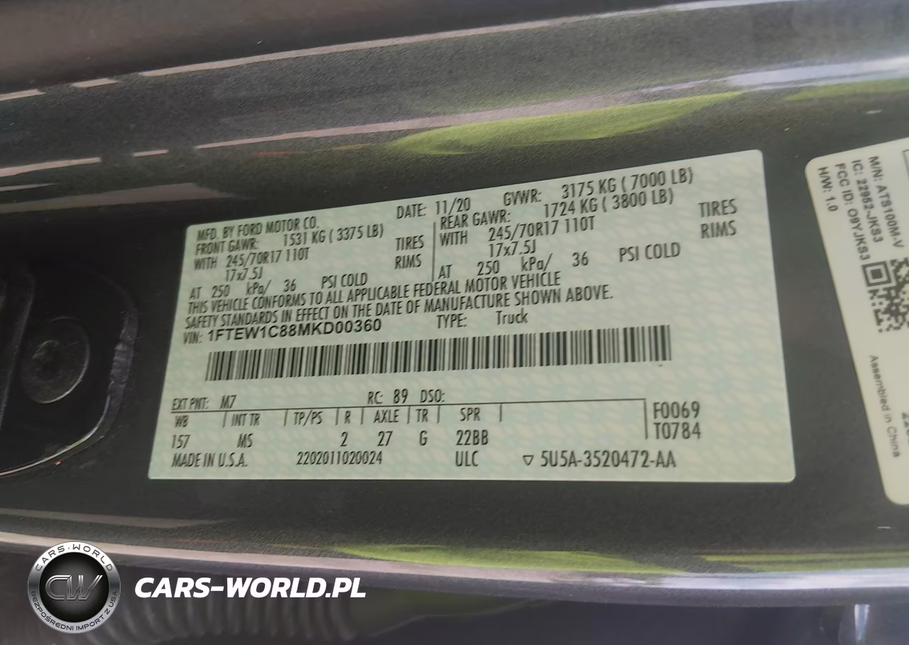 2021 Ford F-150 Xlt VIN:1FTEW1C88MKD00360 - 9