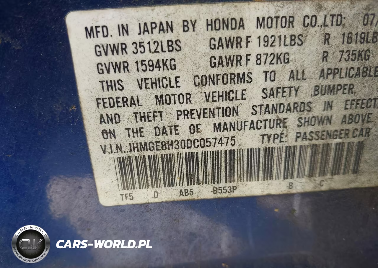 2013 Honda Fit VIN:JHMGE8H30DC057475 - 9