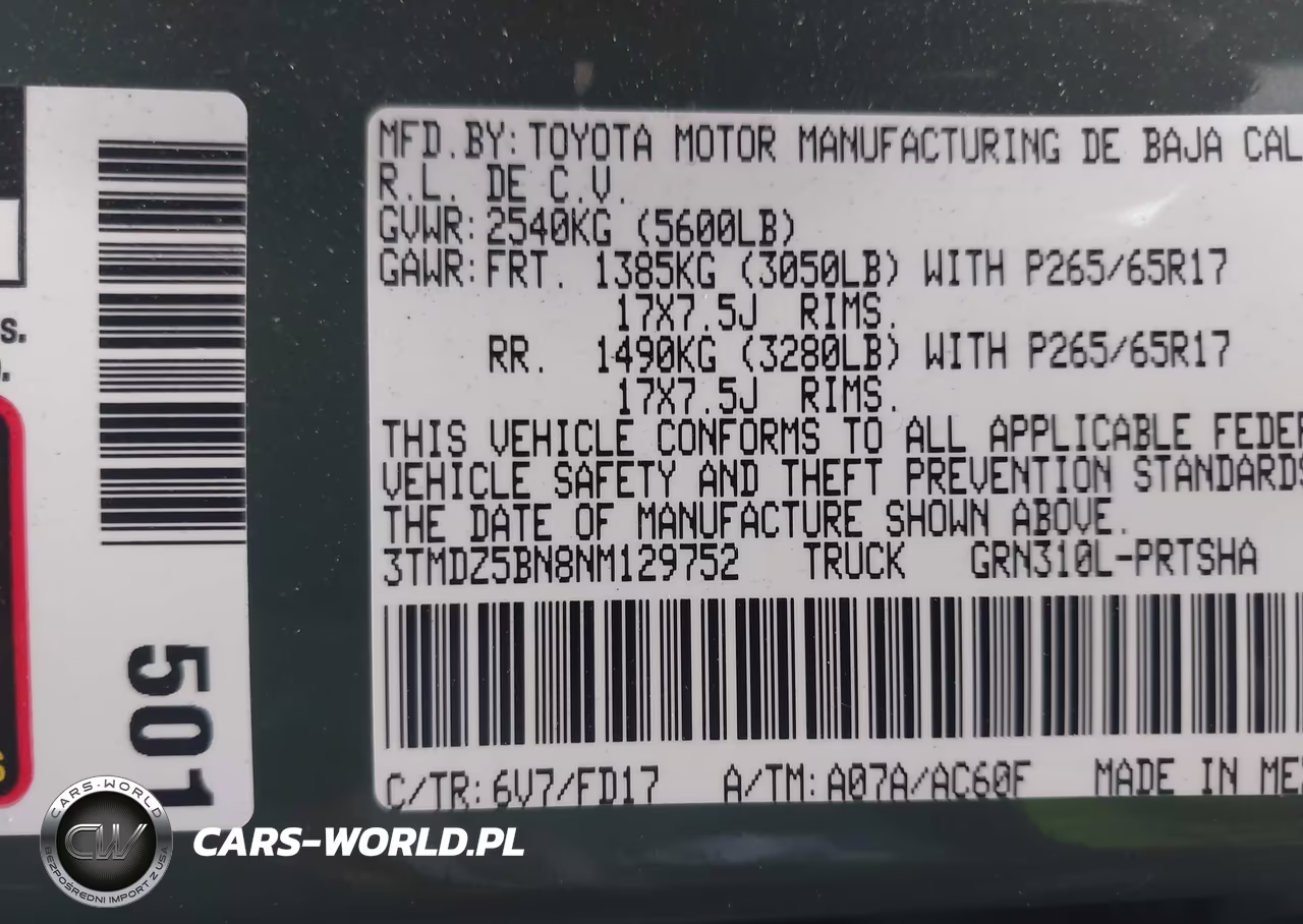 2022 Toyota Tacoma Trd Sport VIN:3TMDZ5BN8NM129752 - 9