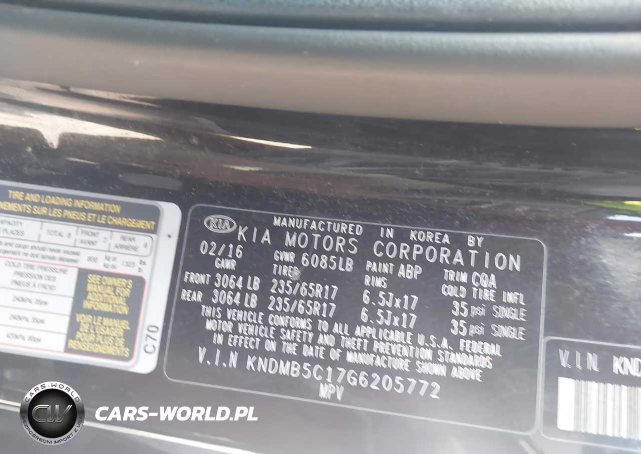 2016 Kia Sedona Lx VIN:KNDMB5C17G6205772 - 9