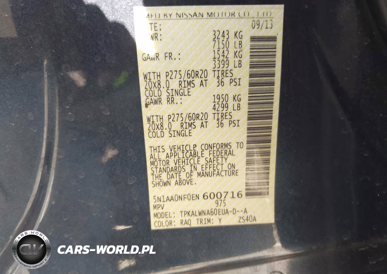 2014 Nissan Armada Platinum VIN:5N1AA0NF0EN600716 - 9