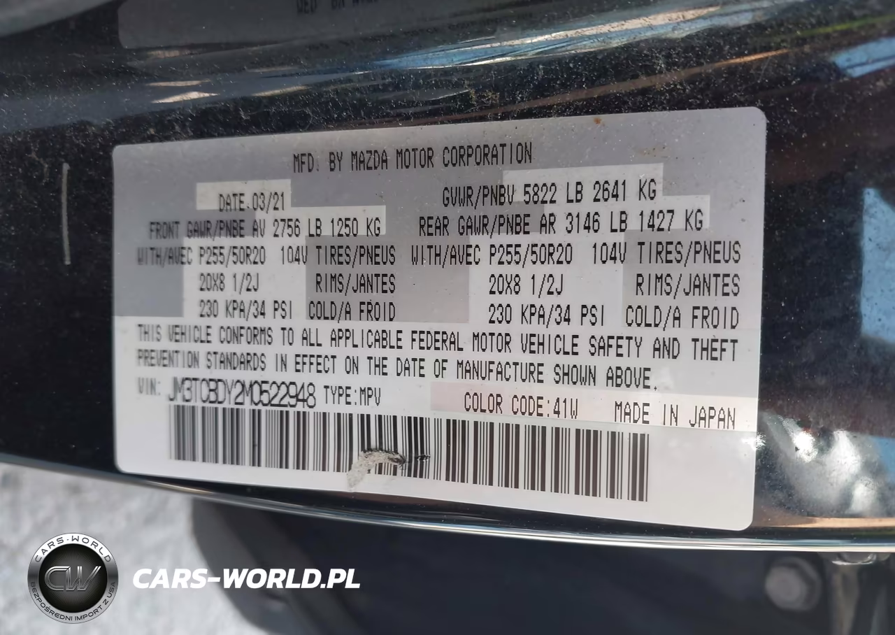 2021 Mazda Cx-9 Grand Touring VIN:JM3TCBDY2M0522948 - 9