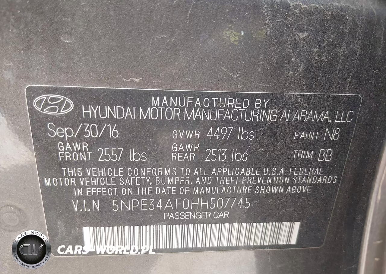 2017 Hyundai Sonata Limited VIN:5NPE34AF0HH507745 - 9