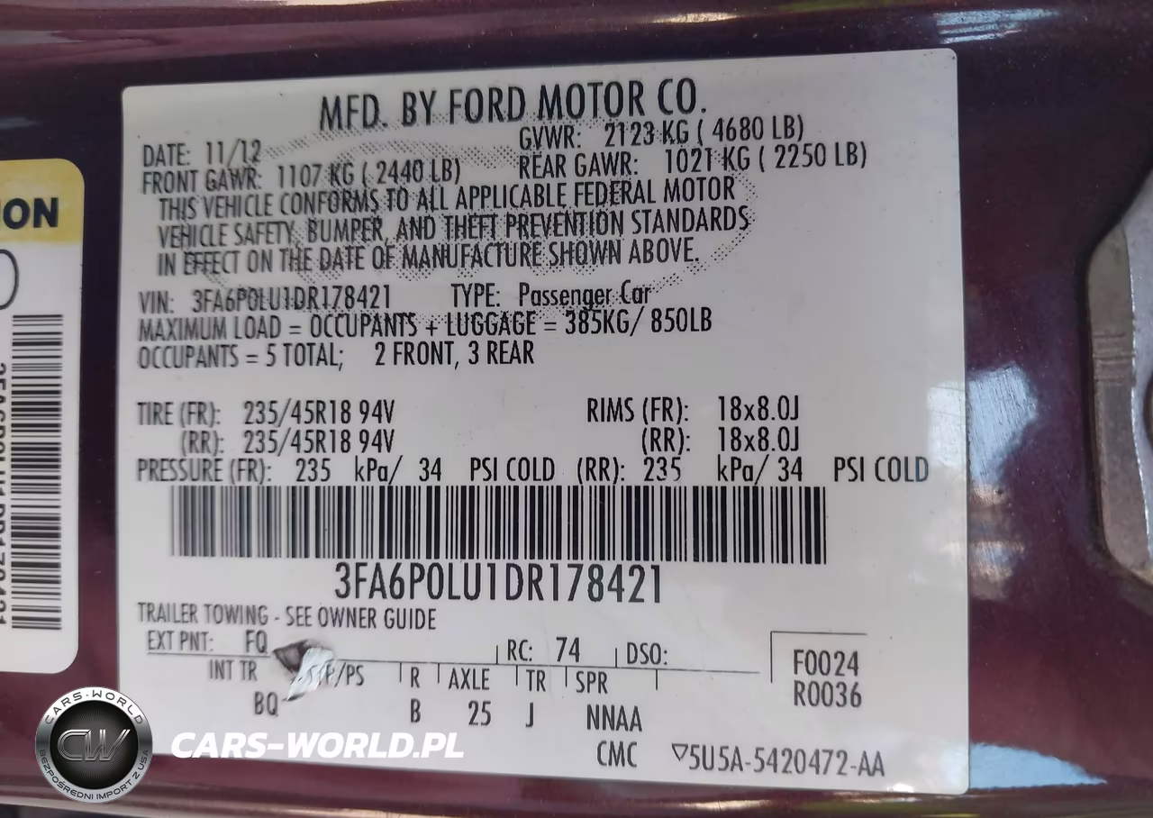 2013 Ford Fusion Hybrid Se VIN:3FA6P0LU1DR178421 - 9
