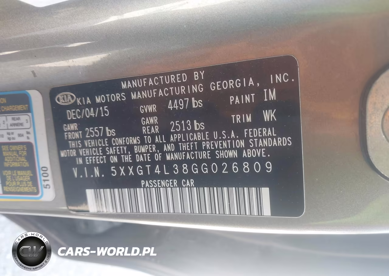2016 Kia Optima Lx VIN:5XXGT4L38GG026809 - 9