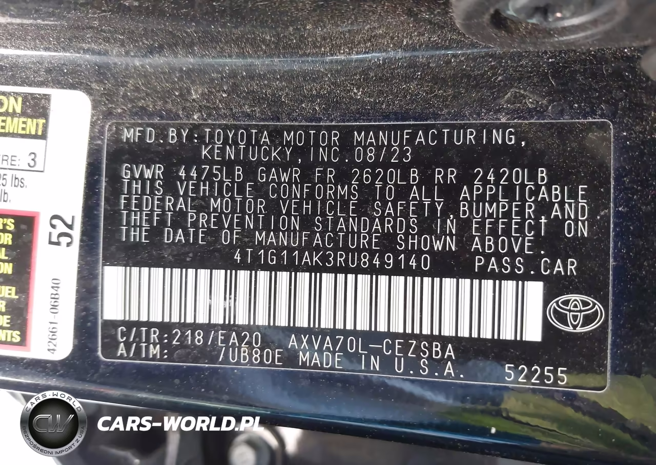2024 Toyota Camry Se VIN:4T1G11AK3RU849140 - 9