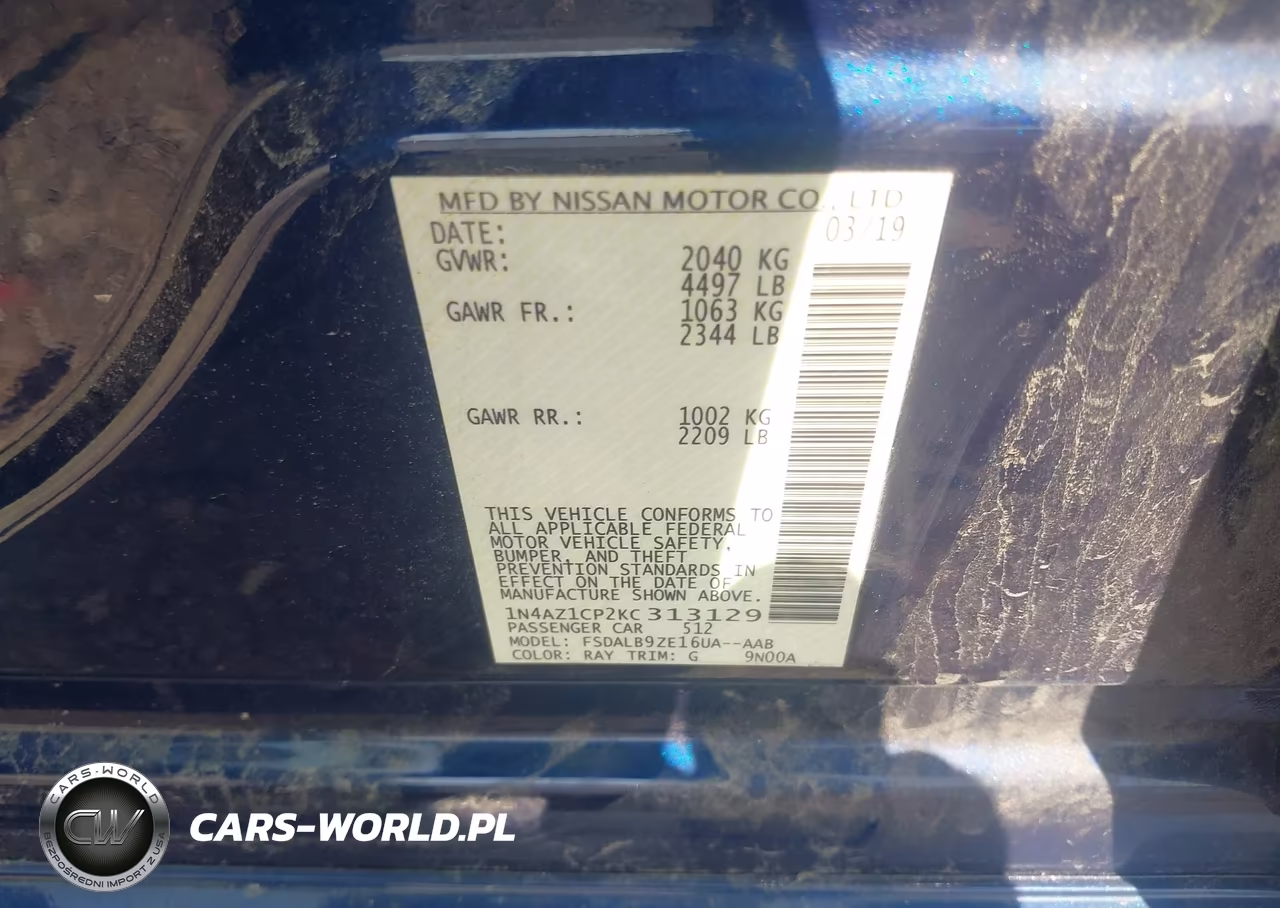 2019 Nissan Leaf S VIN:1N4AZ1CP2KC313129 - 9