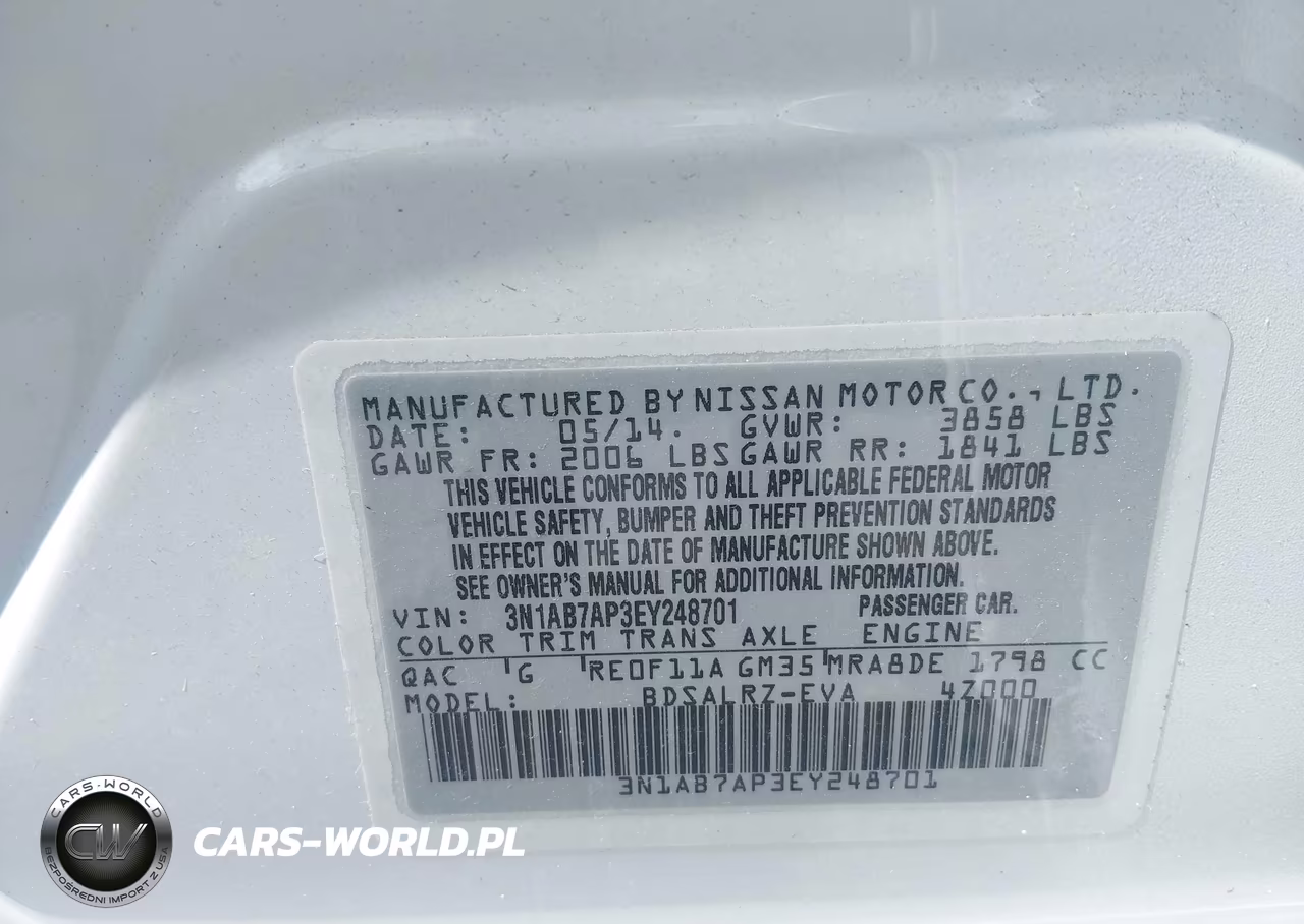 2014 Nissan Sentra Sr VIN:3N1AB7AP3EY248701 - 9