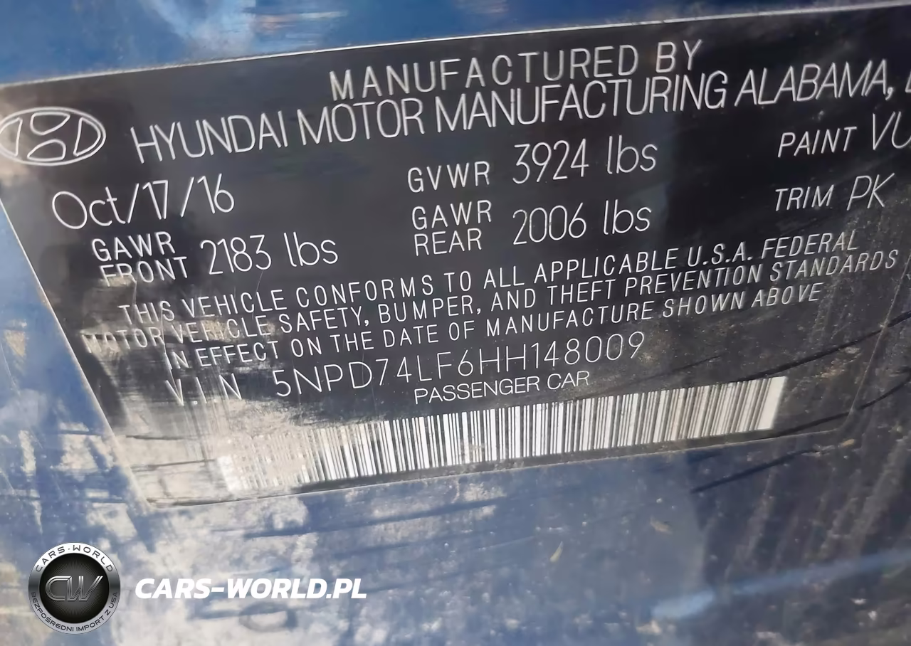2017 Hyundai Elantra Se VIN:5NPD74LF6HH148009 - 9