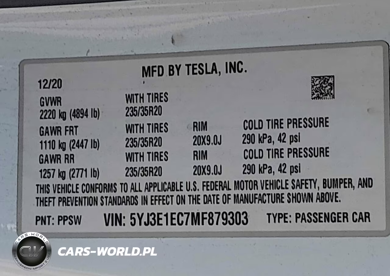 2021 Tesla Model 3 Performance Dual Motor All-Wheel Drive VIN:5YJ3E1EC7MF879303 - 9