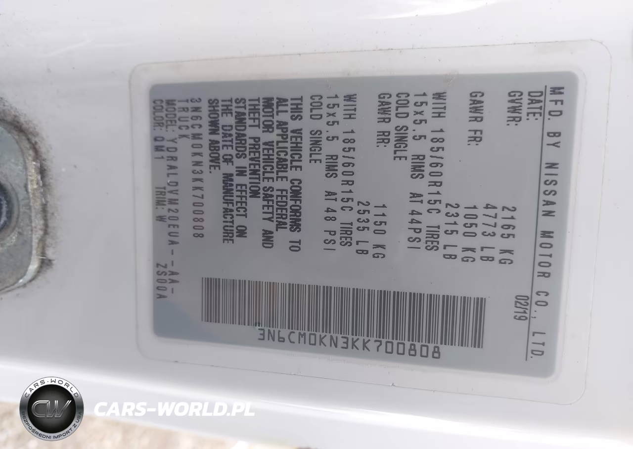 2019 Nissan Nv200 S VIN:3N6CM0KN3KK700808 - 9