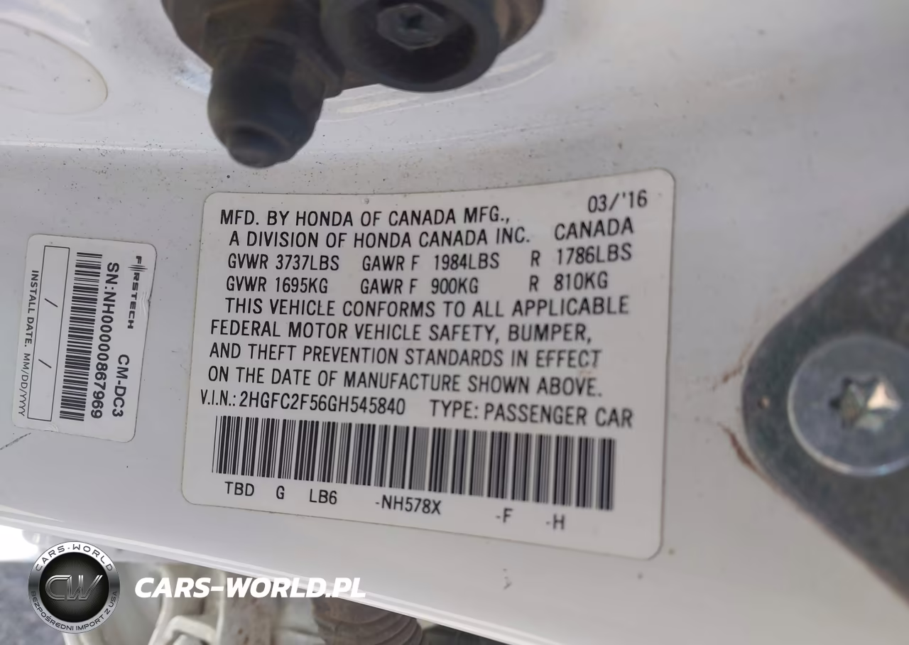 2016 Honda Civic Lx VIN:2HGFC2F56GH545840 - 9