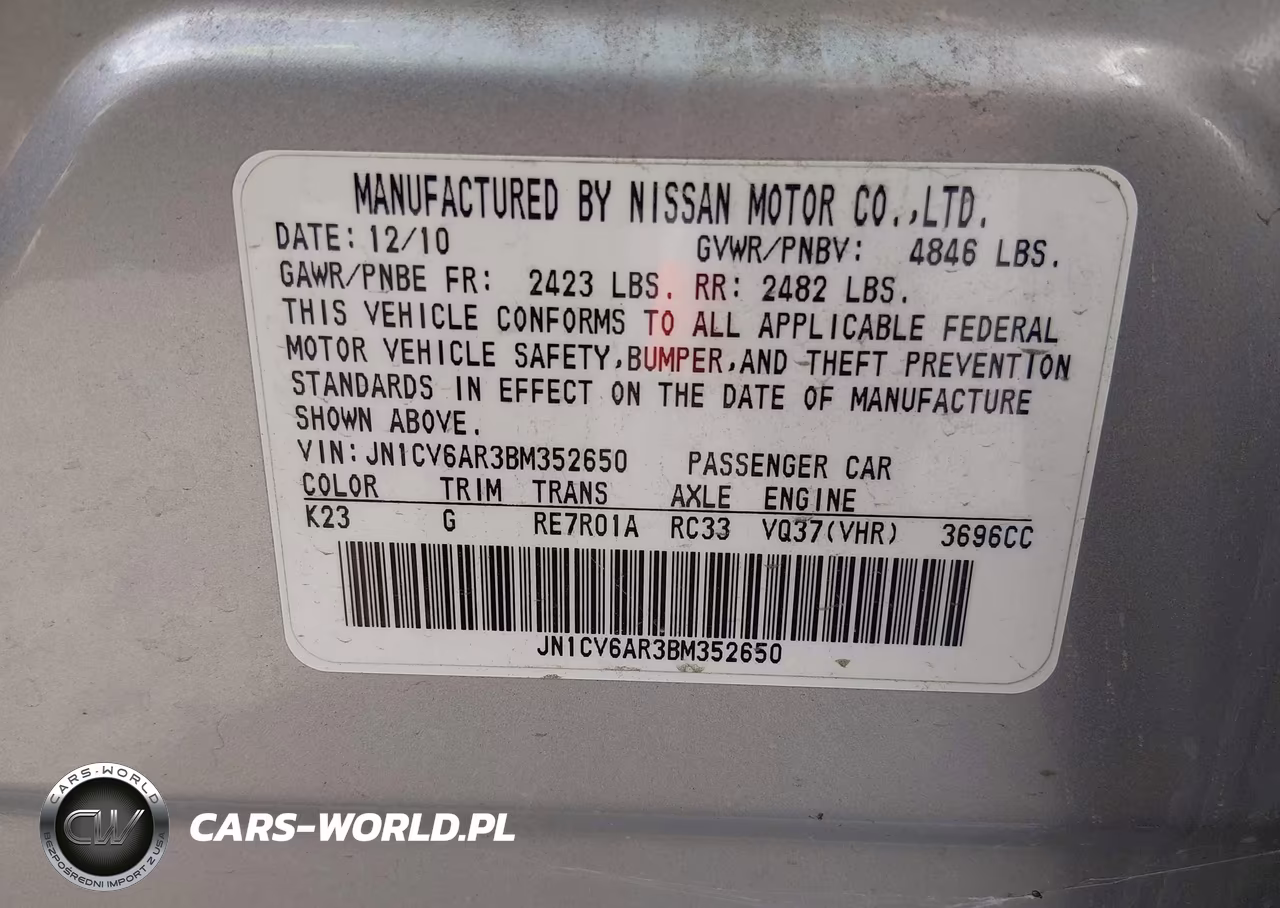 2011 Infiniti G37X VIN:JN1CV6AR3BM352650 - 9