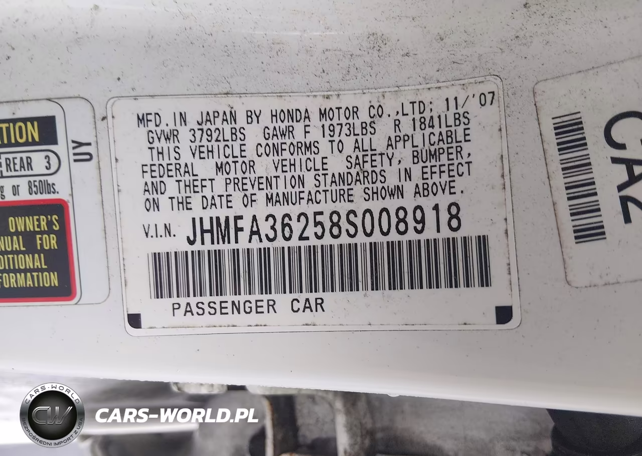 2008 Honda Civic Hybrid VIN:JHMFA36258S008918 - 9