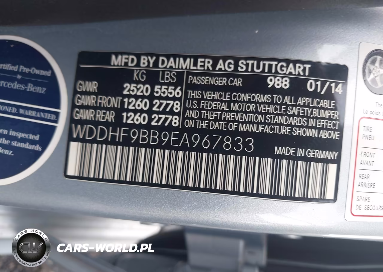 2014 Mercedes-Benz E 550 4Matic VIN:WDDHF9BB9EA967833 - 9