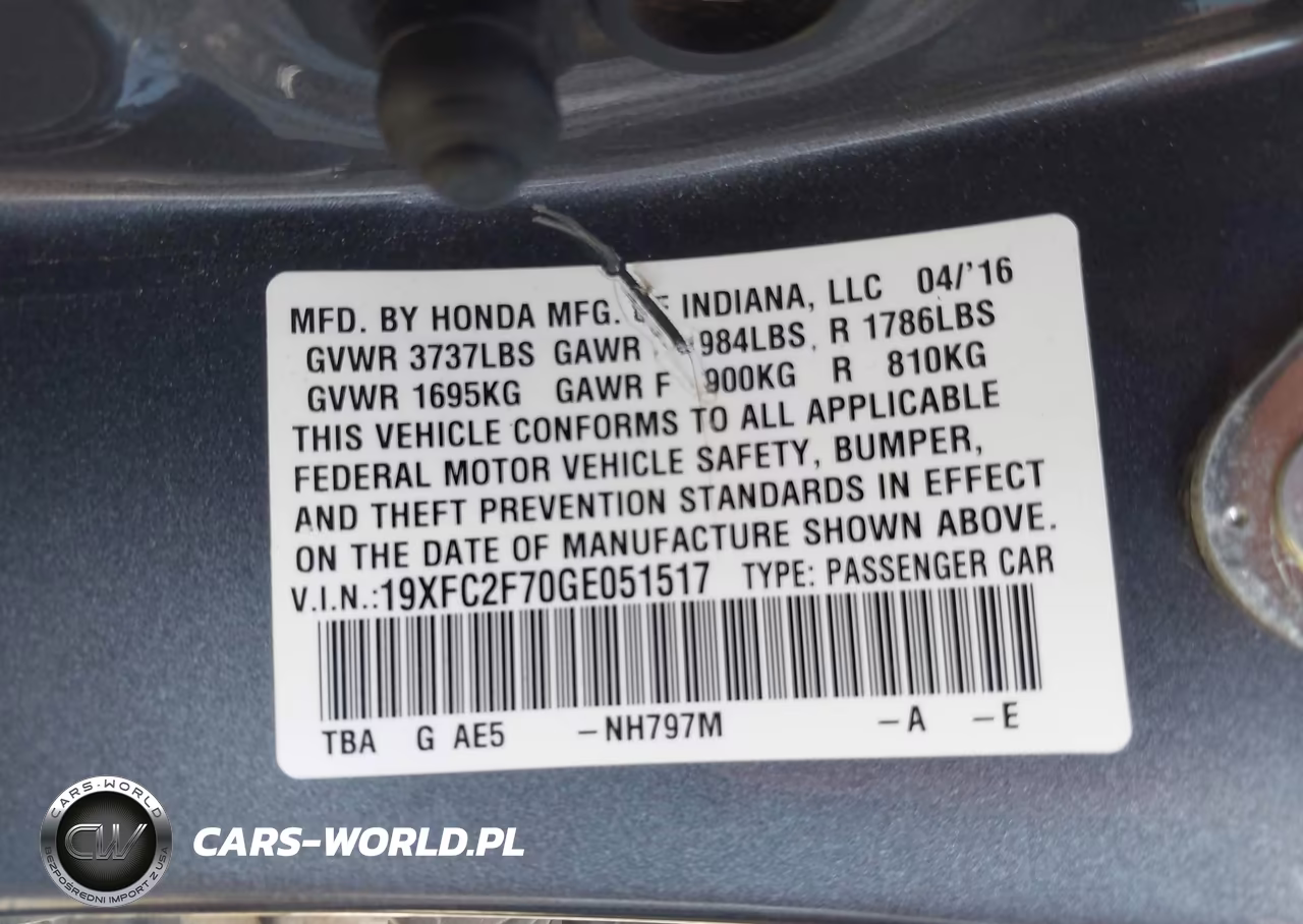 2016 Honda Civic Ex VIN:19XFC2F70GE051517 - 9