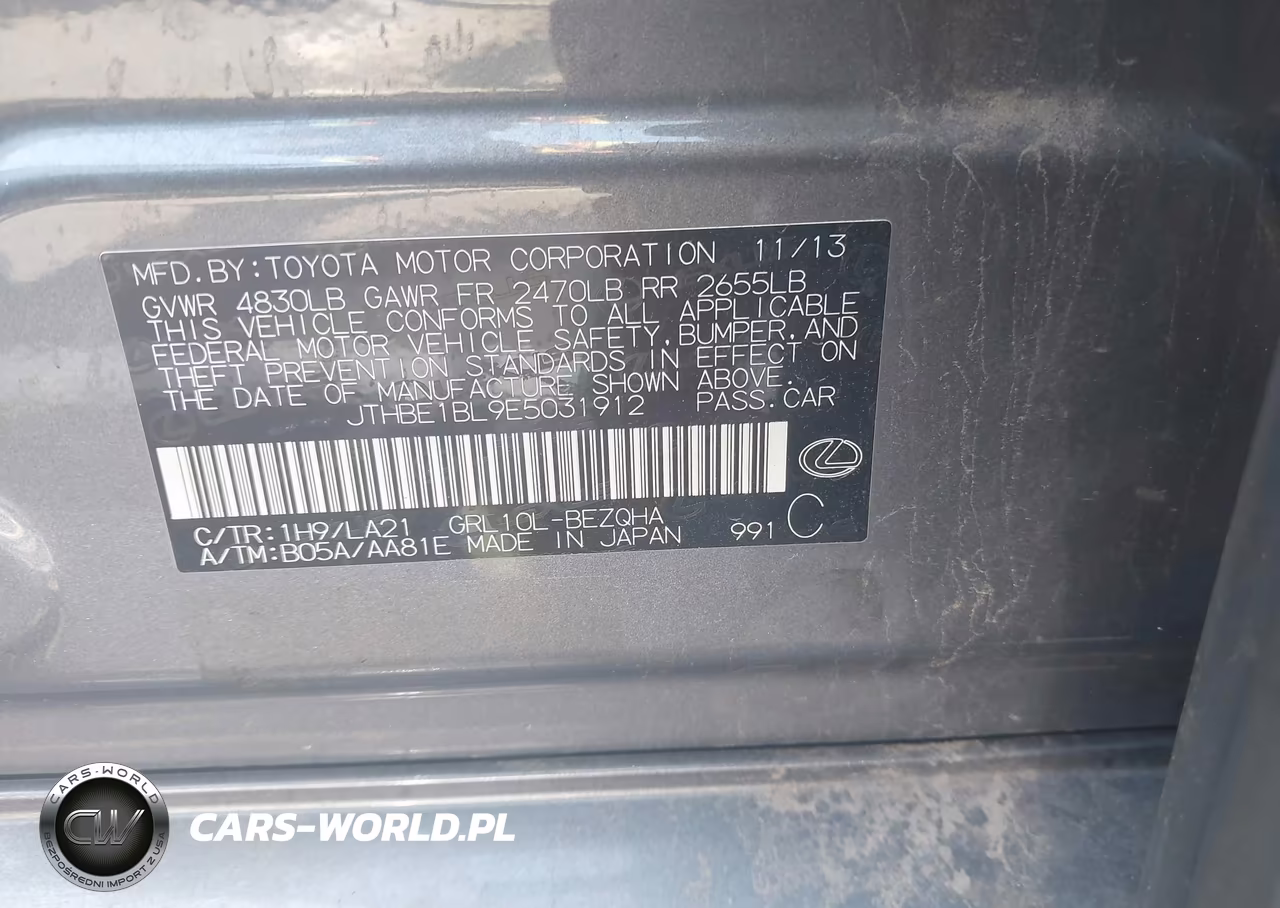 2014 Lexus Gs 350 VIN:JTHBE1BL9E5031912 - 9