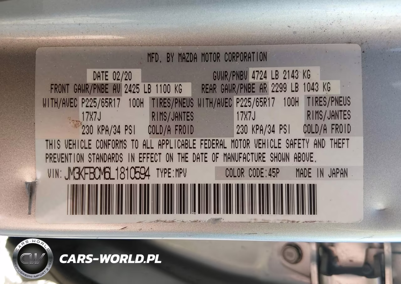 2020 Mazda Cx-5 Touring VIN:JM3KFBCM6L1810594 - 9