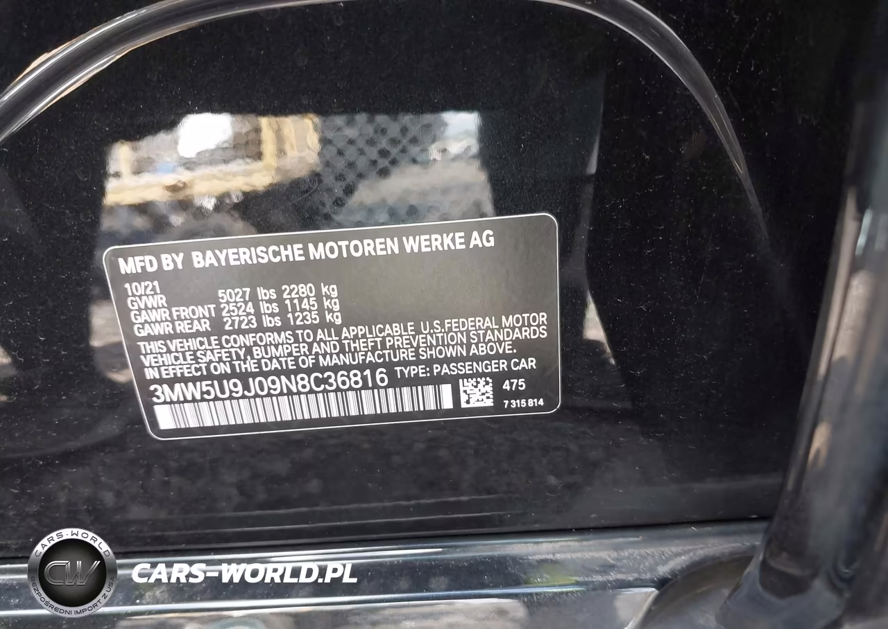 2022 BMW M340I M340I xDrive VIN:3MW5U9J09N8C36816 - 9