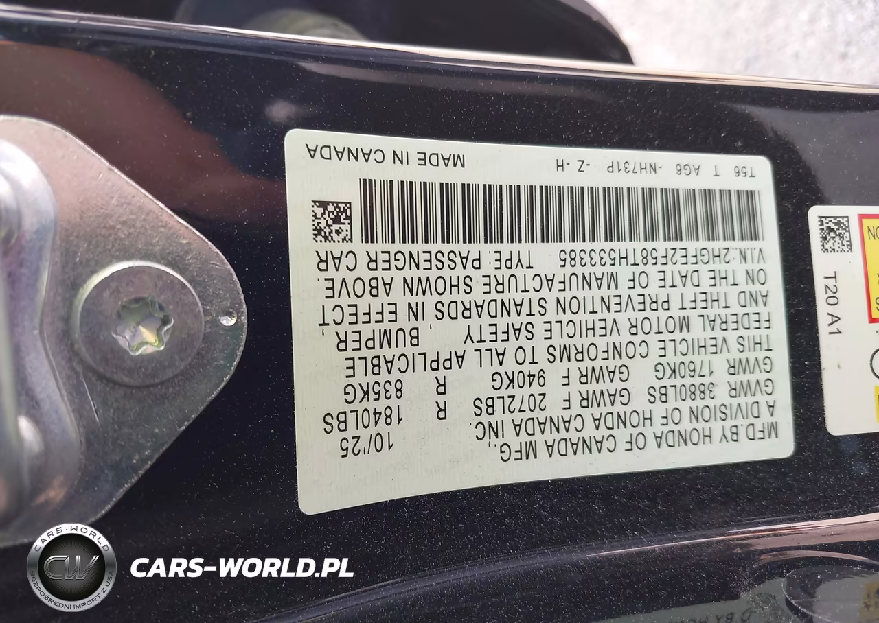 2026 Honda Civic Sport VIN:2HGFE2F58TH533385 - 9