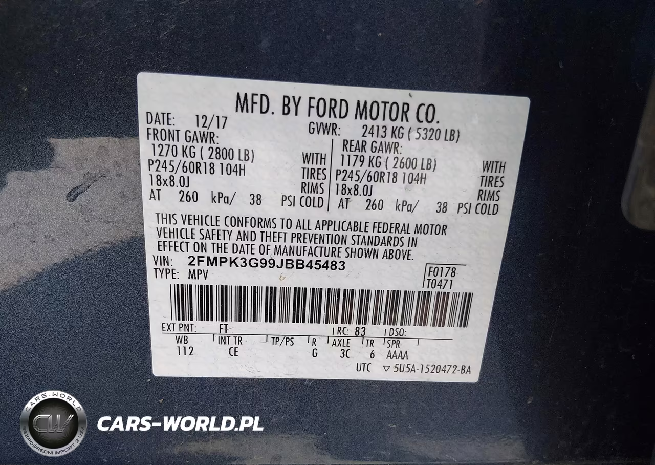 2018 Ford Edge Se VIN:2FMPK3G99JBB45483 - 9