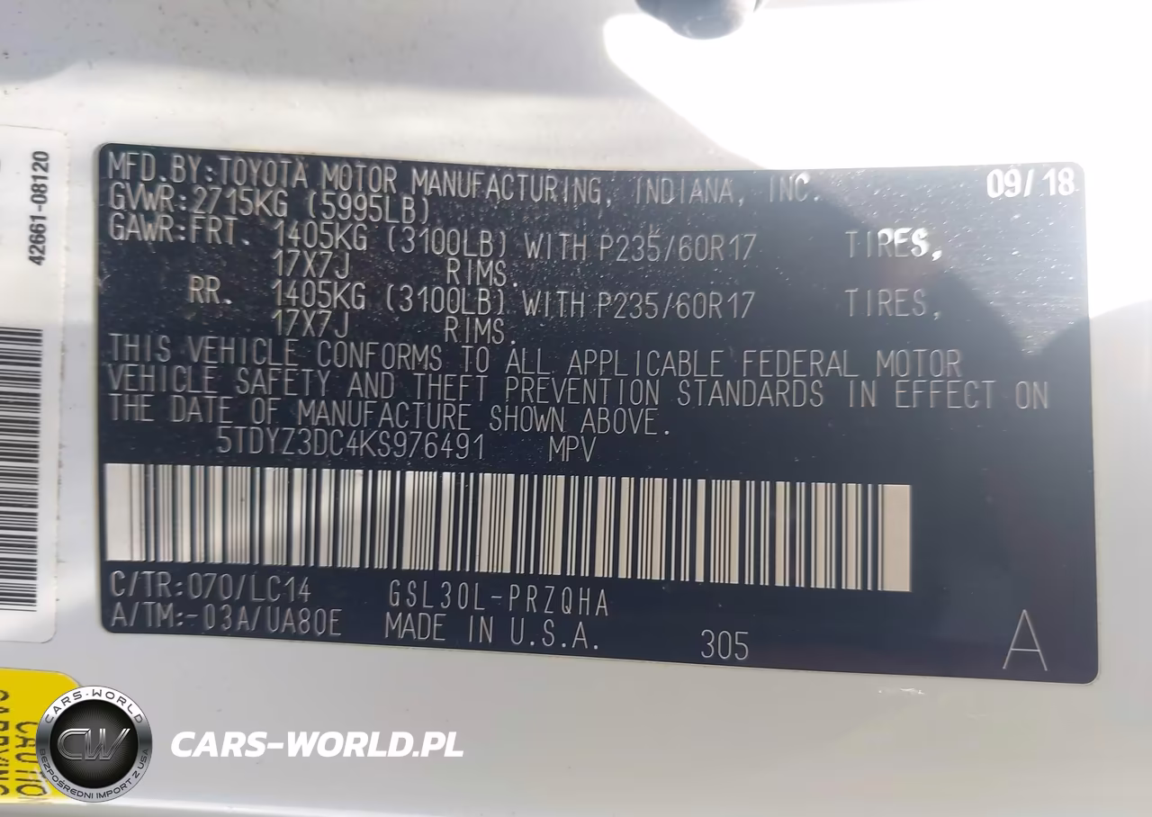 2019 Toyota Sienna Xle 8 Passenger VIN:5TDYZ3DC4KS976491 - 9