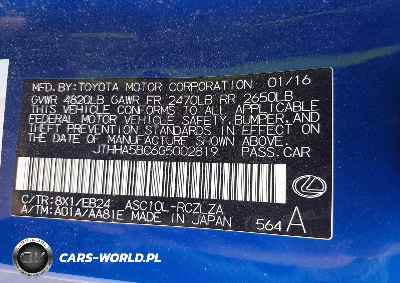 2016 Lexus Rc 200T VIN:JTHHA5BC6G5002819 - 9