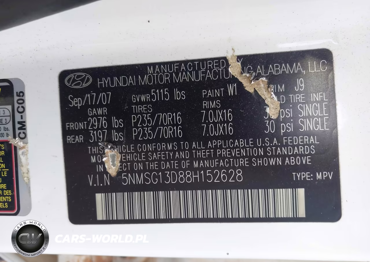 2008 Hyundai Santa Fe Gls VIN:5NMSG13D88H152628 - 9